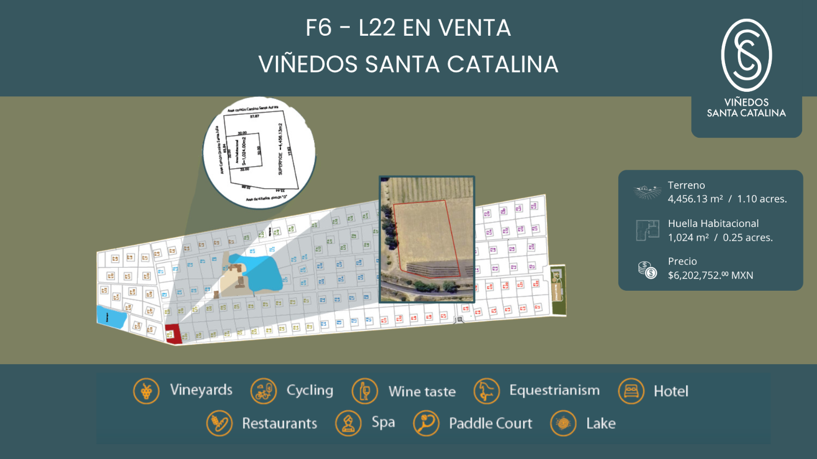 F6 - L22 VIÑEDOS SANTA CATALINA - Terreno en Viñedo Santa Catalina, San Miguel de Allende