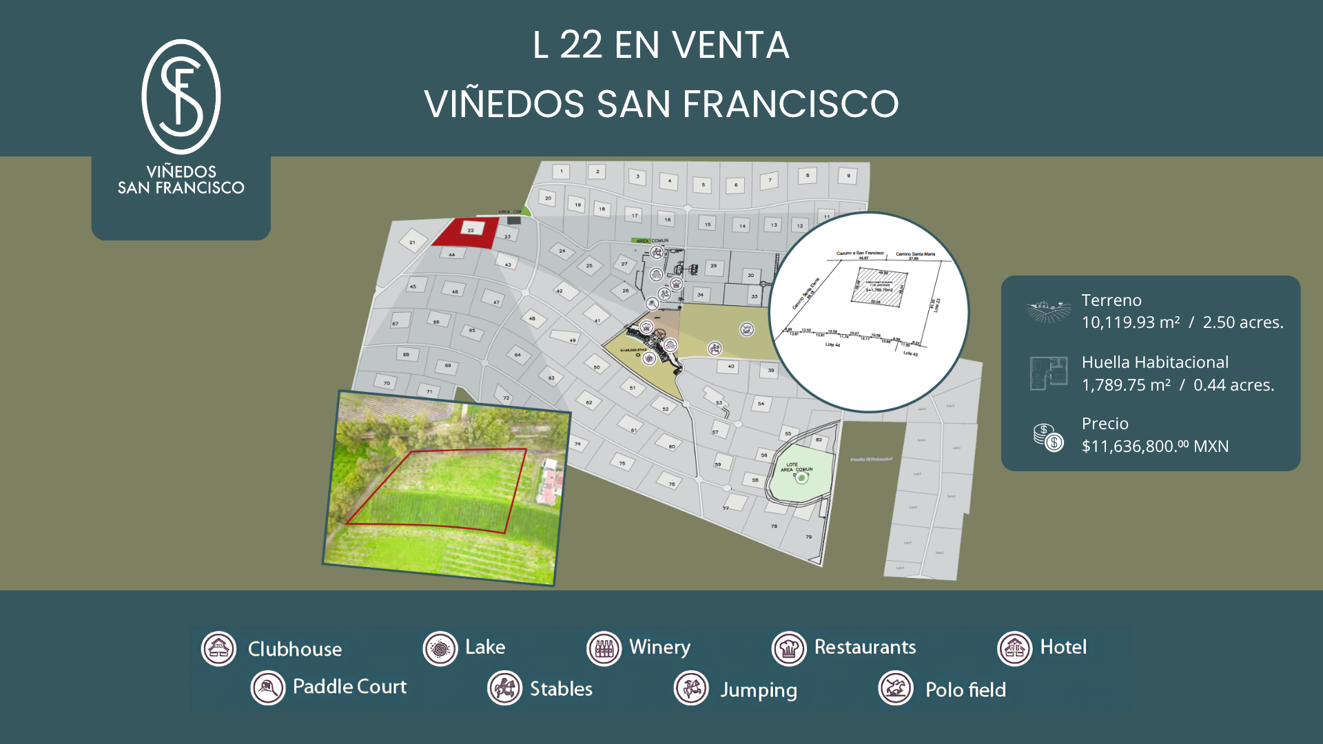 L22 VIÑEDOS SAN FRANCISCO - Terreno en Viñedo San Francisco, San Miguel de Allende