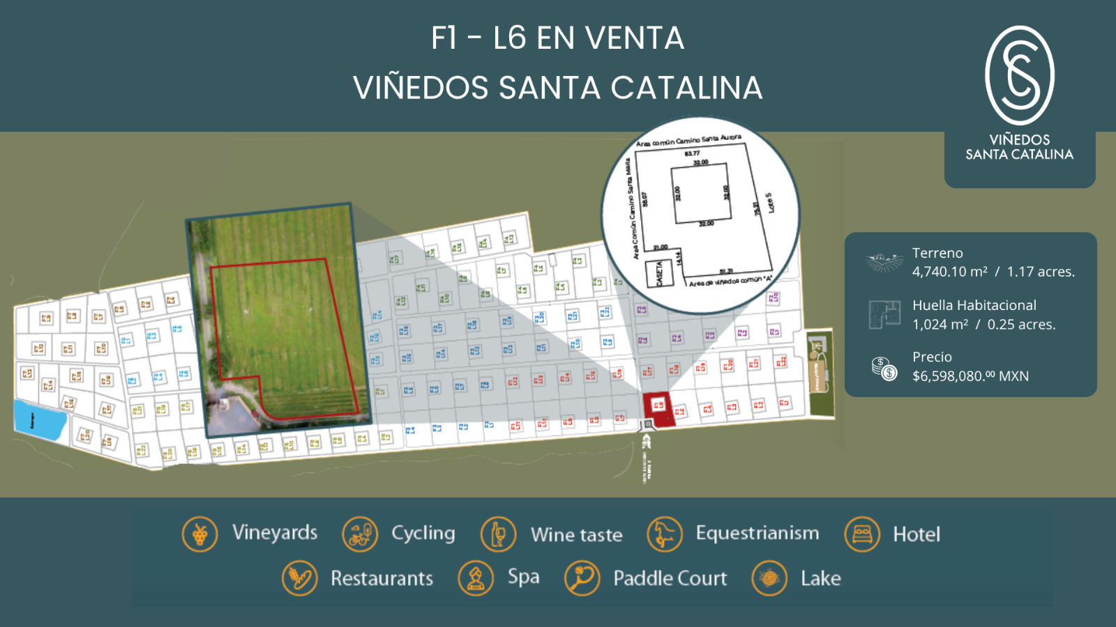 F1 - L6 VIÑEDOS SANTA CATALINA - Terreno en Viñedo Santa Catalina, San Miguel de Allende