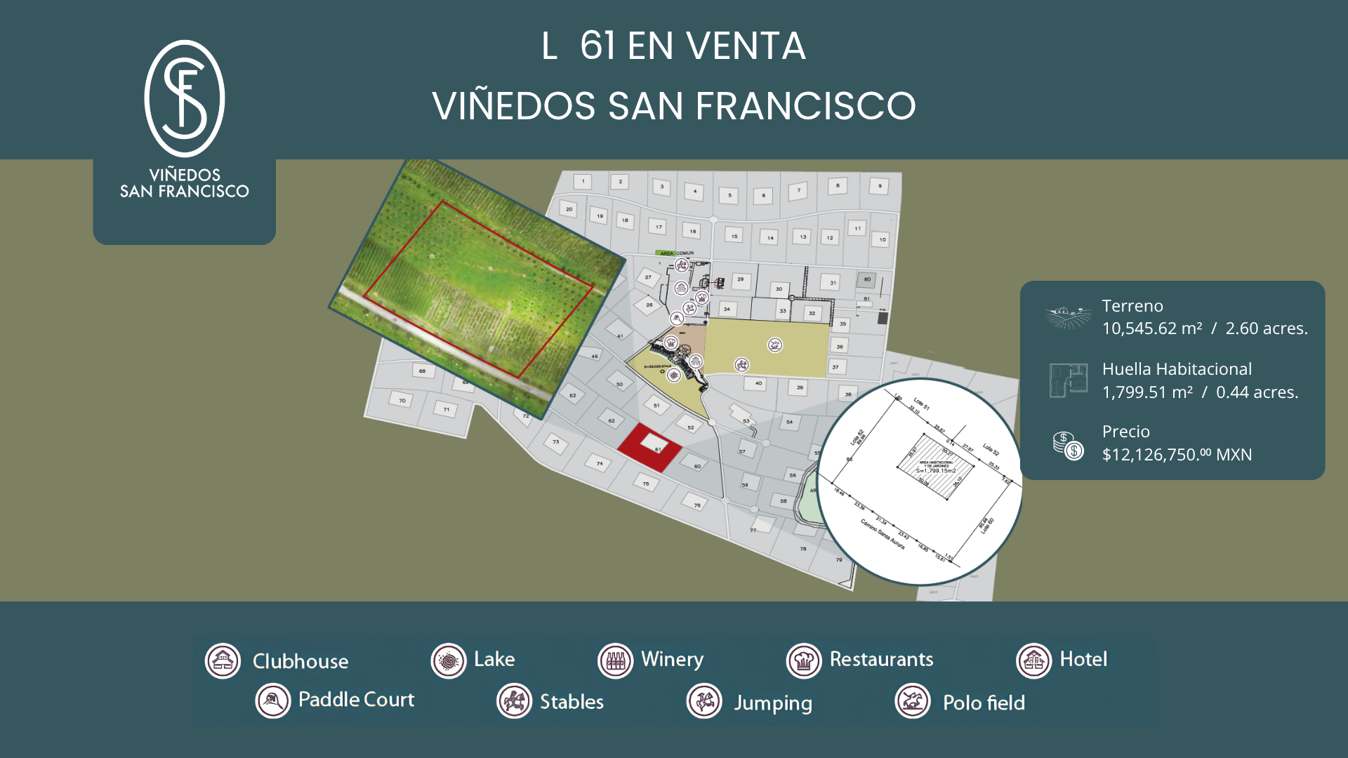 L61 VIÑEDOS SAN FRANCISCO - Terreno en Viñedo San Francisco, San Miguel de Allende
